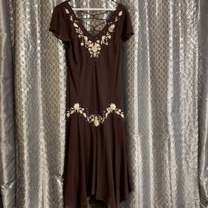 Brown flapper style dress